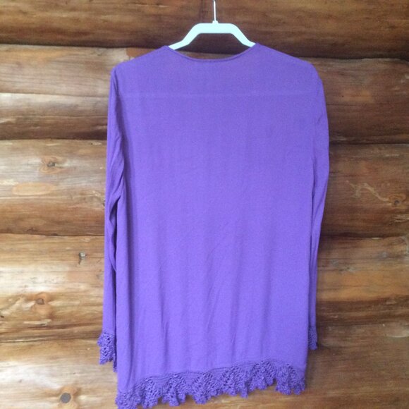 Papillon Purple Crochet Trim Tank & Blazer 2PC Bundle Size XL - Picture 6 of 7